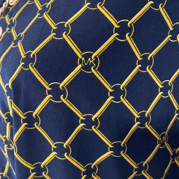 Michael Kors Navy Dress with Gold Chain - Picture 3 of 5